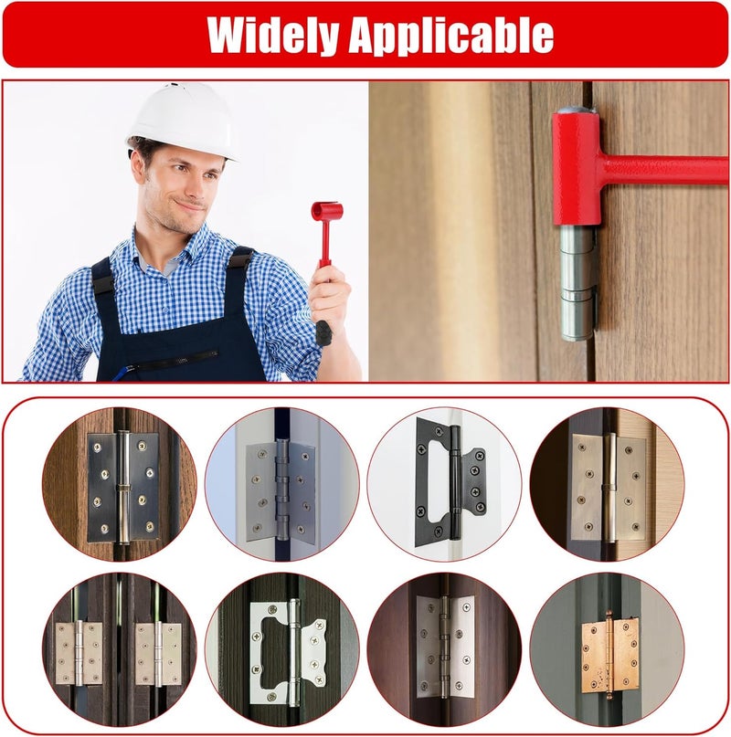 ASIEIT 4 in 1 Door Hinge Adjustment Tool, Multi-Size Hinge Gap Adjustment Wrench Tool Set for Round Bolt Standard Gauge 0.53-0.97 Inch, Stainless Steel Hinge Wrench with Rubber Handle for Repair - Image 5