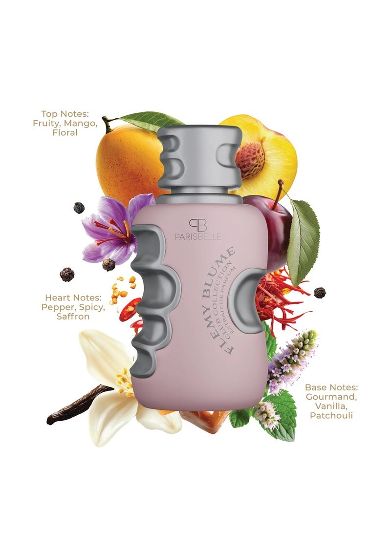 Parisbelle FLEMY BLUME Eau de Parfum for Women & Men (Unisex) – 100ml | Long Lasting Fruity Spicy Gourmand Perfume | Mango, Vanilla, Saffron & Patchouli | Premium Luxury Fragrance for Daily Wear & Special Occasions - Image 2