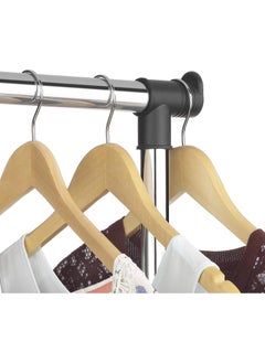 YOMA Large single Pole Clothes Hanger, Garment Drying Rack with Rolling wheels, Adjustable Bars Stainless Steel Poles, Silver  - Image 4