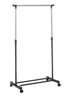 YOMA Large single Pole Clothes Hanger, Garment Drying Rack with Rolling wheels, Adjustable Bars Stainless Steel Poles, Silver  - Image 2
