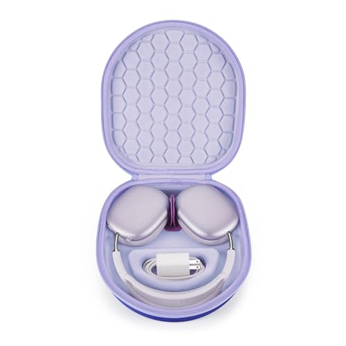 Yinke Smart Case for New Apple AirPods Max Supports Sleep Mode, Hard Organizer Portable Carry Travel Cover Storage Bag (Purple) - Image 1