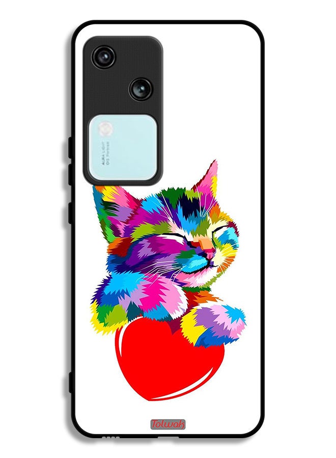 Tolwak Vivo V30 5G Protective Case Cover Colourful Kitten - Image 1
