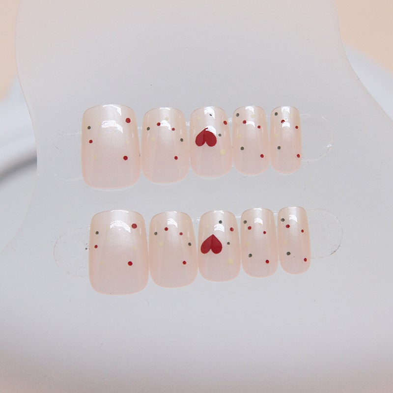 طقم أظافر صناعية قابلة لإعادة الاستخدام بتصميم نجوم قلوب - موديل R851 - Image 5
