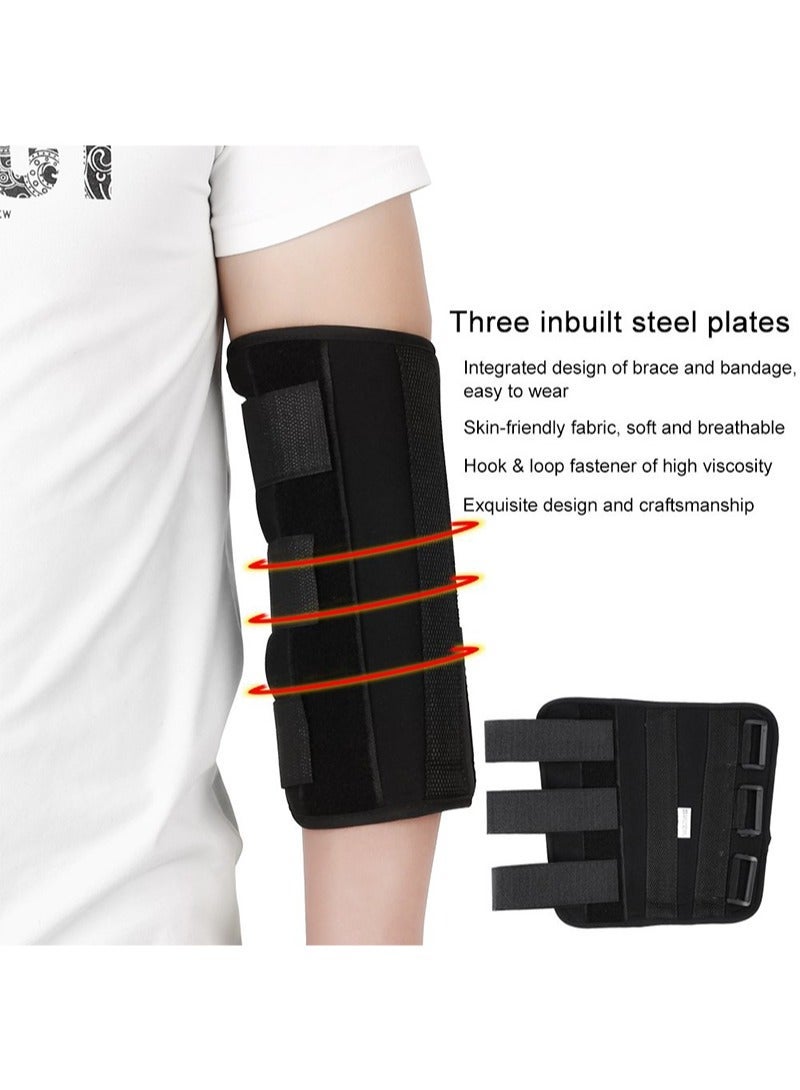Aikanbo Elbow Braces Elbow Splint Brace Adjustable Elbow Joint Recovery Arm Splint Brace Support Protect Band Belt Strap with 3 Fixed Steel Plates - Image 2