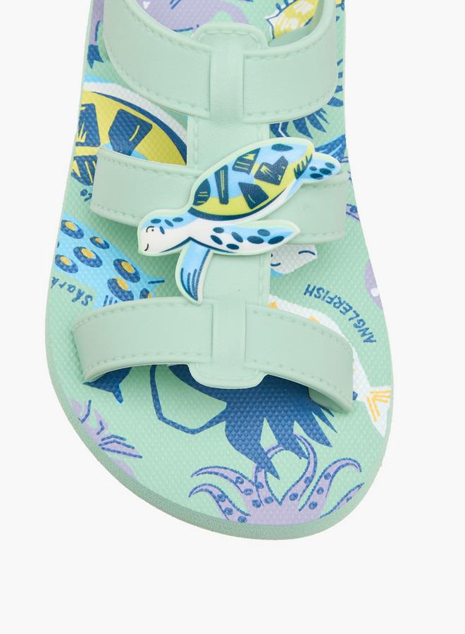 Aqua Boys Printed Hook & Loop Sandals - Image 4