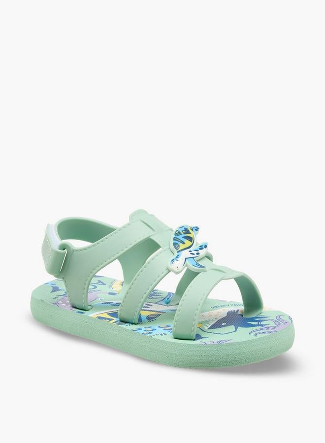 Aqua Boys Printed Hook & Loop Sandals - Image 2