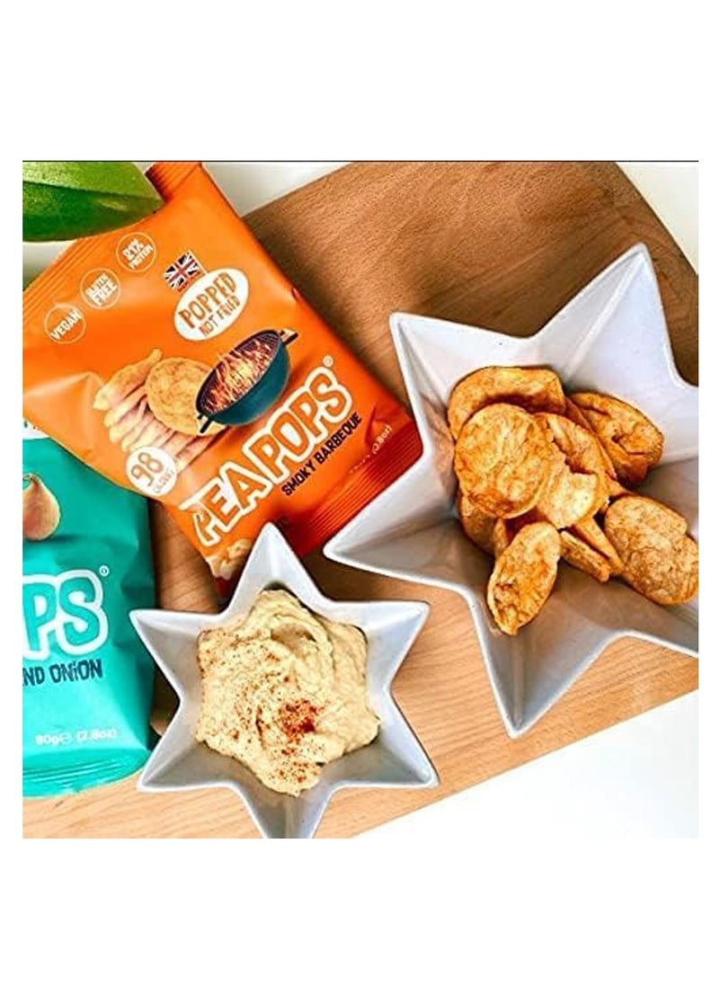 رقائق بروتين صحية من Pea Pops رقائق الحمص اللذيذة 19% بروتين ودهون أقل وقليلة السعرات الحرارية وجبن الشيدر والبصل