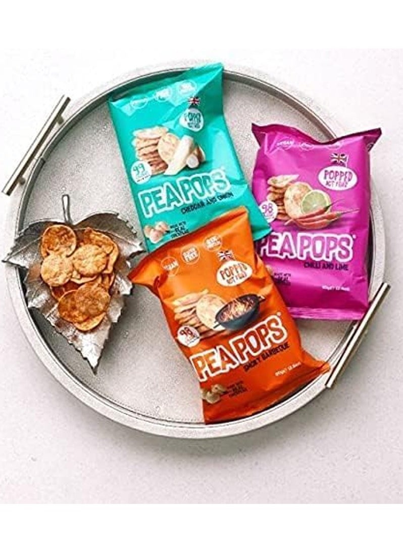 رقائق بروتين صحية من Pea Pops رقائق الحمص اللذيذة 19% بروتين ودهون أقل وقليلة السعرات الحرارية وجبن الشيدر والبصل
