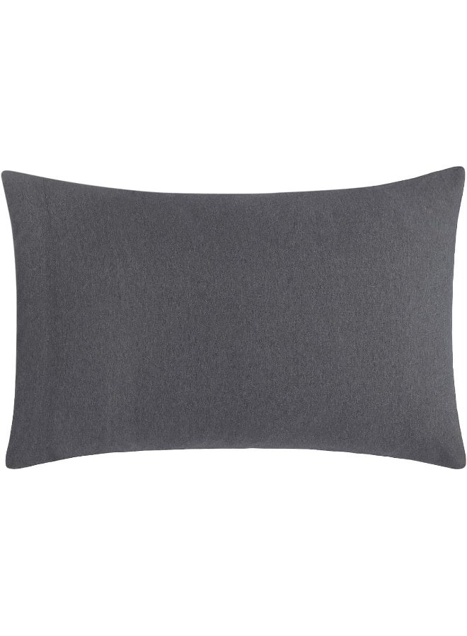 mellanni Mellanni Jersey Sheets Set - 3 Piece 100% Jersey Knit Cotton - Soft, Comfortable, All-Season Bedding - Deep Pocket T-Shirt Sheet Set (Twin, Dark Gray Heather)  - Image 3