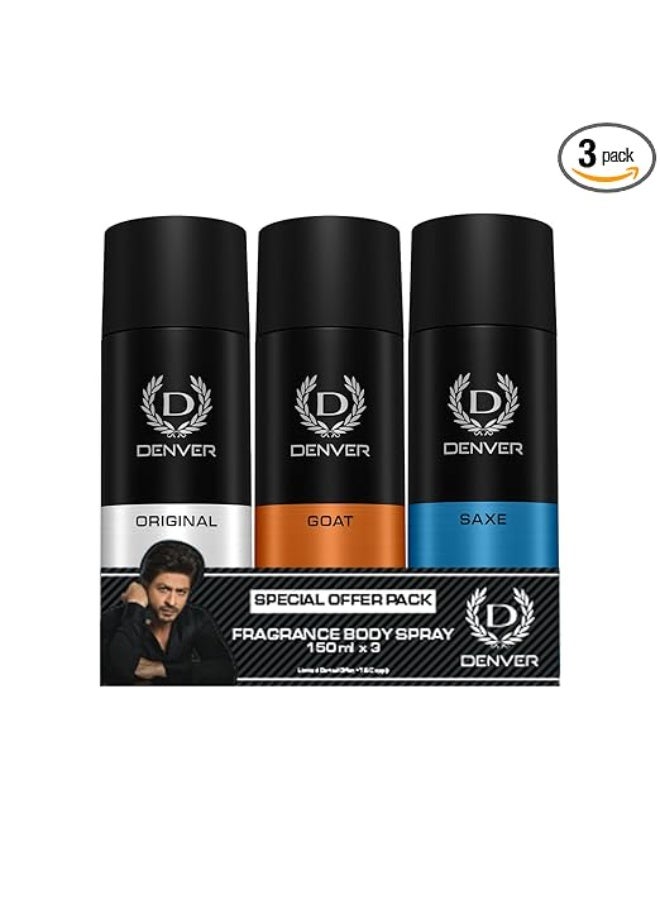 DENVER Offer Pack of 3 Pcs 150ml Each (Goat/Original/Saxe) - Image 1
