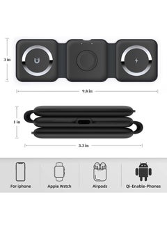 ARNOTEC Foldable Ultra-Thin Mobile Phone Watch Stand Charger 15W Fast QI Magnetic 3 in 1 Wireless  - Image 2