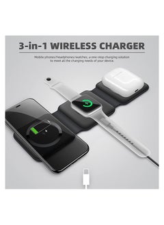 ARNOTEC Foldable Ultra-Thin Mobile Phone Watch Stand Charger 15W Fast QI Magnetic 3 in 1 Wireless  - Image 3