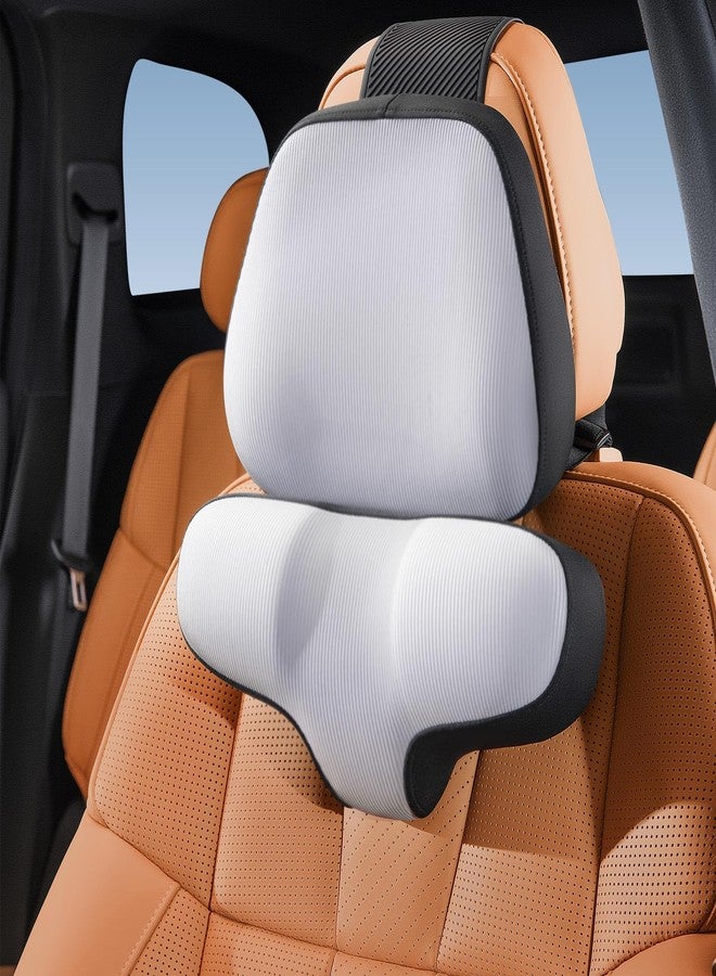 BEBAS Car Headrest Pillow Adjustable Neck Support Cushion for Neck Pain Relief Soft high Resilience Memory Foam Filling Breathable Removable Cover & Ergonomic Design Travel Car Neck Pillow 1PC - Image 2