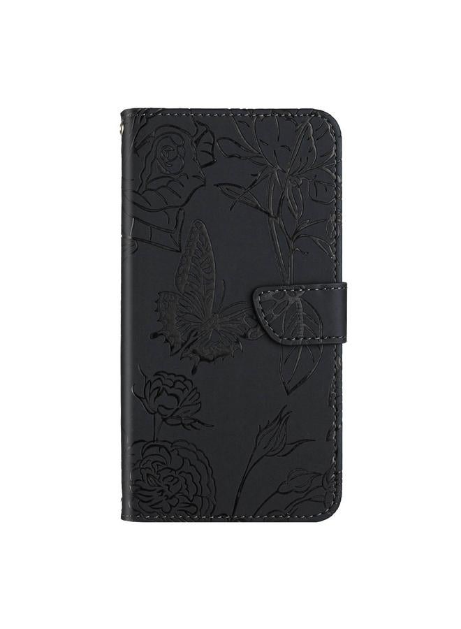 S-TOP Case For Motorola Moto G 5G 2025 HT03 Skin Feel Butterfly Embossed Flip Leather Phone Case - Image 2