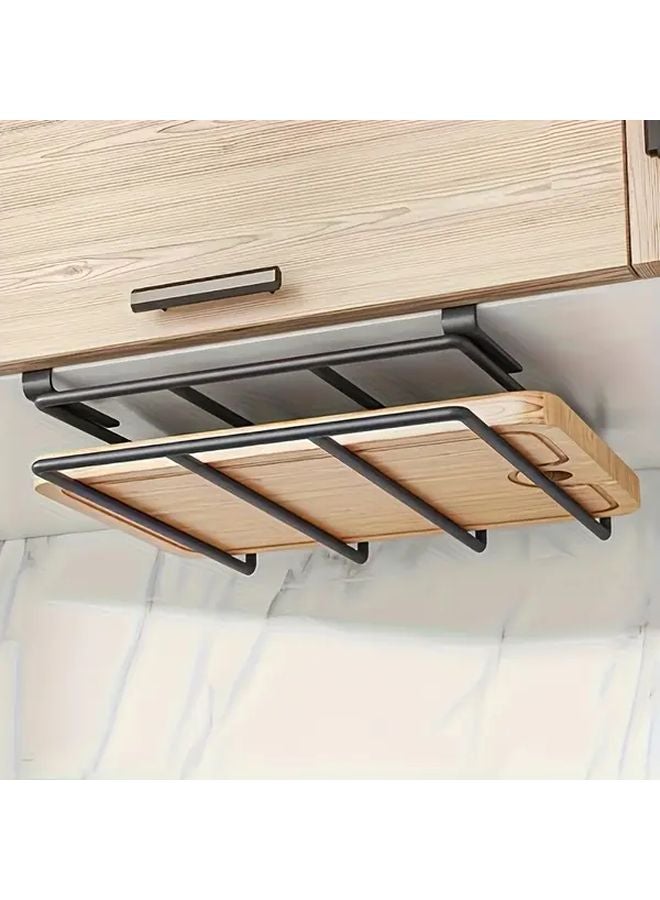 Heavy Duty Stainless Steel Over Cabinet Organizer No Drill Rustproof Cutting Board Rack Black - Image 5