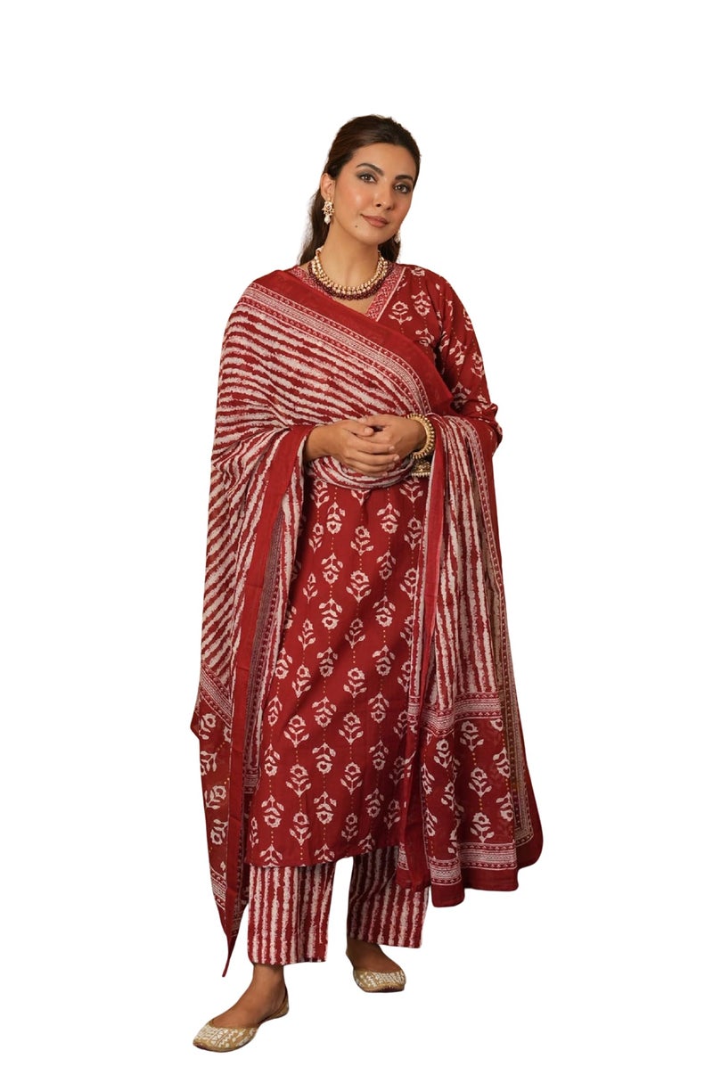 Kalaanj Kurta Set For Women || 3 Pic Kurta For Women (SP-245-247) (Maroon, M) - Image 1