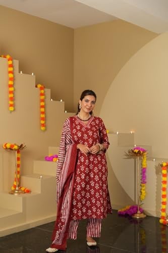 Kalaanj Kurta Set For Women || 3 Pic Kurta For Women (SP-245-247) (Maroon, M) - Image 3