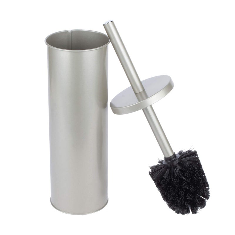 JS Jackson Supplies Sleek Toilet Brush and Holder with Metal Handle  Brushed Nickel