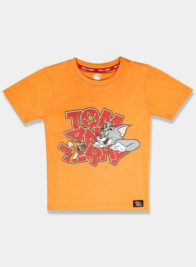 Tom And Jerry Graphic Print Round Neck Fashion T-shirt