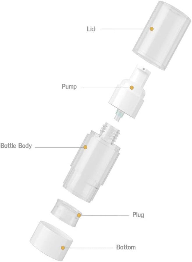 DRIVIJI 50 ml Empty Clear Airless Cosmetic Cream Pump Bottle Travel Size Dispenser Refillable Containers/Foundation Travel Pump Bottle for Shampoo (Pack of 2) - Image 3