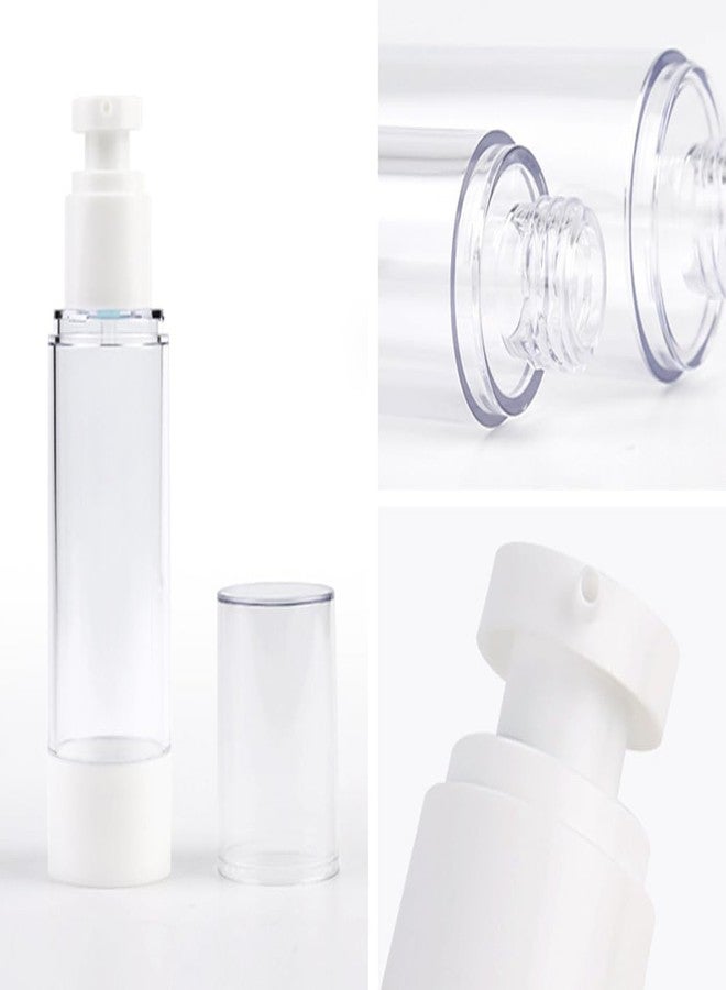 DRIVIJI 50 ml Empty Clear Airless Cosmetic Cream Pump Bottle Travel Size Dispenser Refillable Containers/Foundation Travel Pump Bottle for Shampoo (Pack of 2) - Image 4