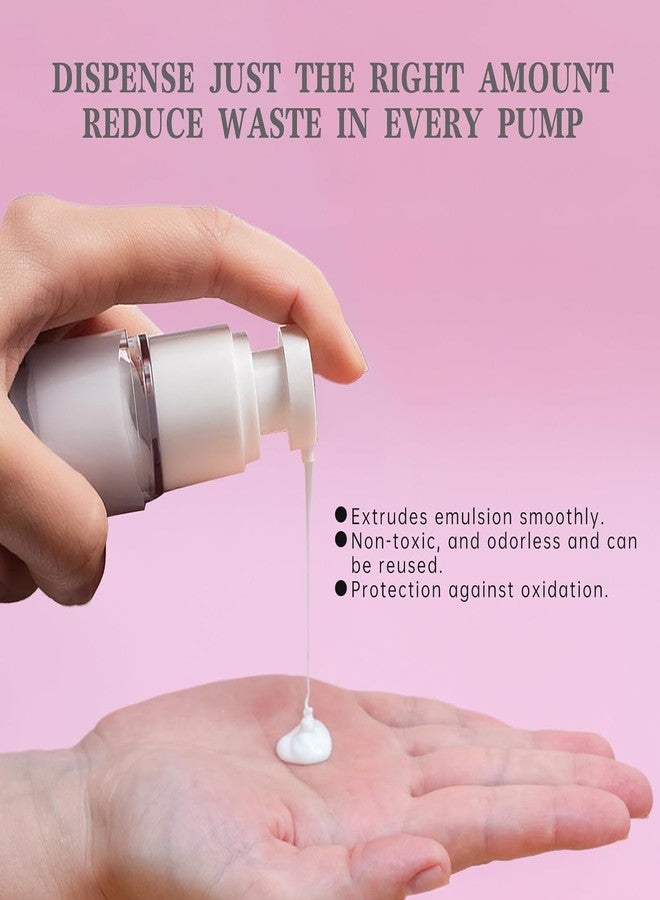 DRIVIJI 50 ml Empty Clear Airless Cosmetic Cream Pump Bottle Travel Size Dispenser Refillable Containers/Foundation Travel Pump Bottle for Shampoo (Pack of 2) - Image 5