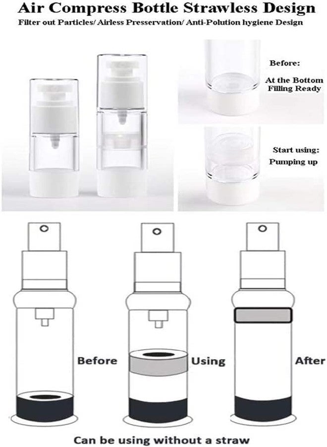 DRIVIJI 50 ml Empty Clear Airless Cosmetic Cream Pump Bottle Travel Size Dispenser Refillable Containers/Foundation Travel Pump Bottle for Shampoo (Pack of 2) - Image 2
