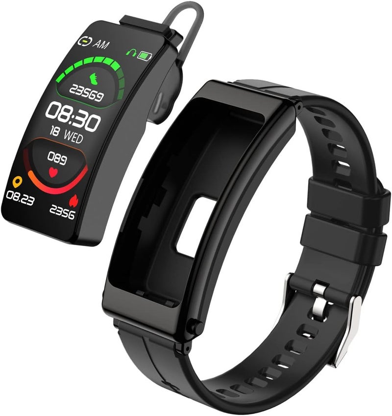comfrt 2 in 1 Smartwatch with Earbuds Smart Bracelet Wireless Bluetooth Headset Combo Bluetooth Touch-Screen Multi Sport Mode Heart Rate Blood Pressure Sleep Monitor Women Men Sport - Image 1
