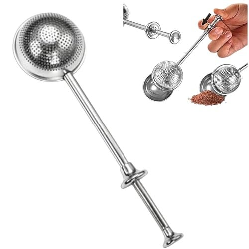 THW® Stainless Steel Tea Infuser Strainer Filter Diffuser with Long-Handle- Flour Powdered Sugar Shaker Duster Sifter - Image 1