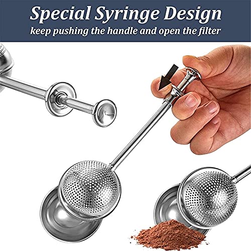 THW® Stainless Steel Tea Infuser Strainer Filter Diffuser with Long-Handle- Flour Powdered Sugar Shaker Duster Sifter - Image 4