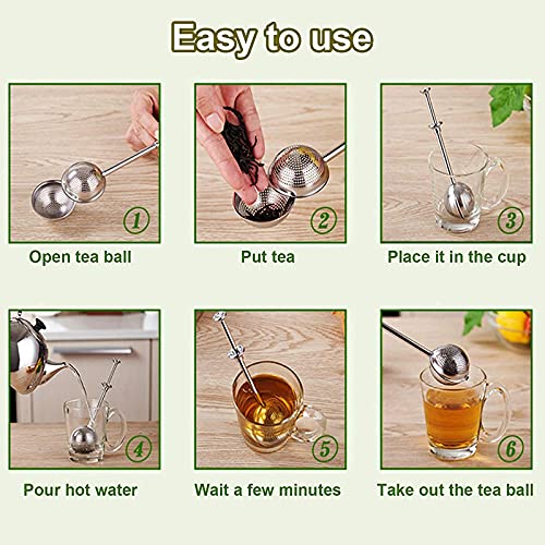 THW® Stainless Steel Tea Infuser Strainer Filter Diffuser with Long-Handle- Flour Powdered Sugar Shaker Duster Sifter - Image 3