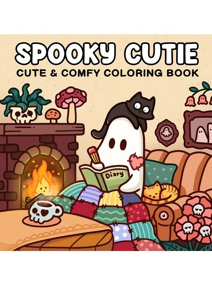 Coloring Book for Adults & Teens – Spooky Cute Ghost Edition with Whimsical & Cozy Halloween-Themed Illustrations | Funny & Adorable Ghost Characters for Relaxation, Creative Expression & Holiday Fun | Thick High-Quality Paper | Perfect Gift for Halloween, Thanksgiving, Birthdays & Special Occasions - Image 1