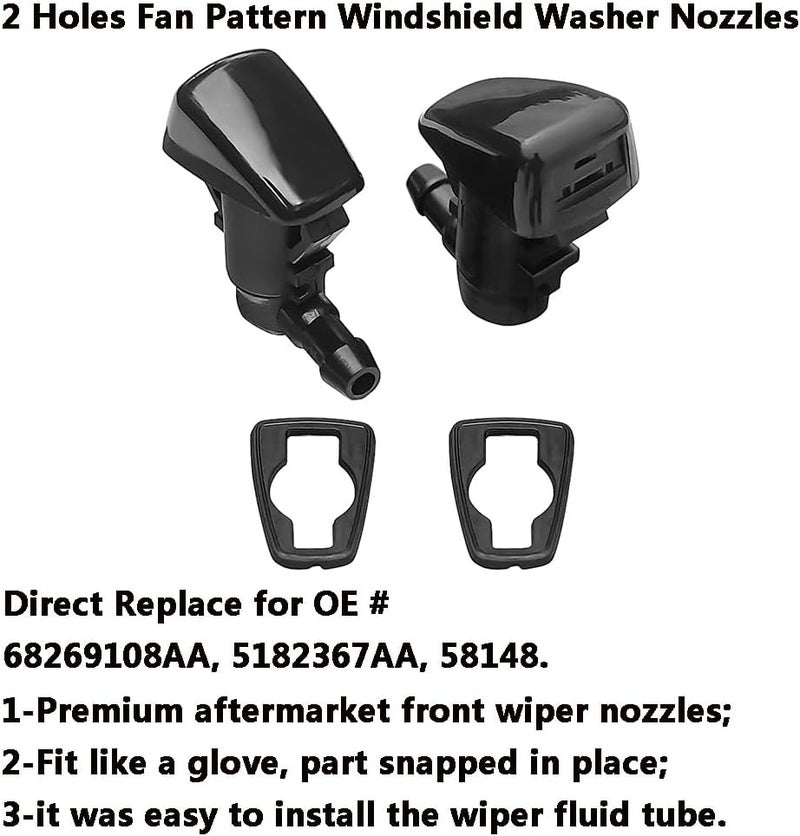 AMFRNE Durango Premium Wiper Washer Nozzles for Dodge Durango - Image 2