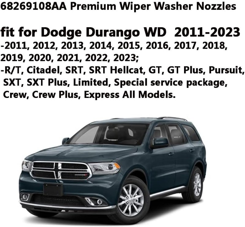 AMFRNE Durango Premium Wiper Washer Nozzles for Dodge Durango - Image 3