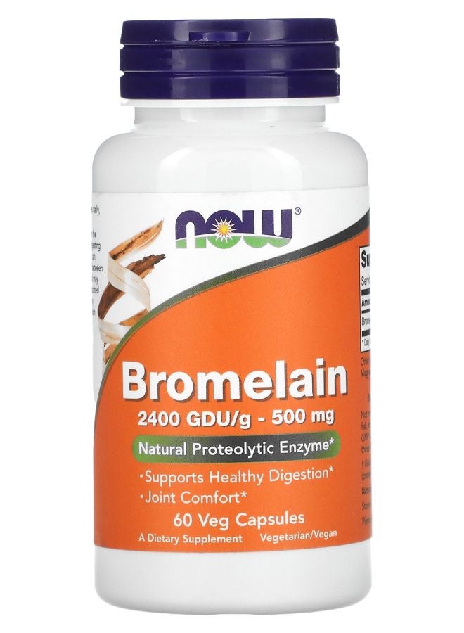 now Bromelain 500 mg 60 Veg Capsules