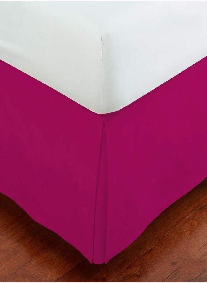 Linen Plus - Linen Plus Twin Size Luxury Tailored Bed Skirt 14" Drop Pleated Styling Dust Ruffled Solid Hot Pink New - Image 1