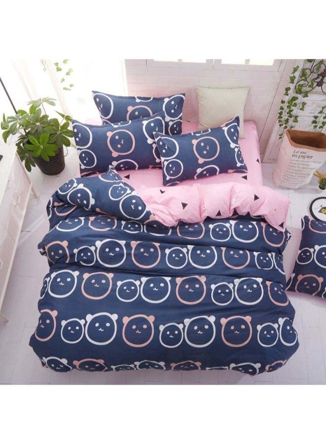 NIBEMINENT 4-Piece Jacquard Duvet Cover Set Polyester Pink/Purple Single - Image 1