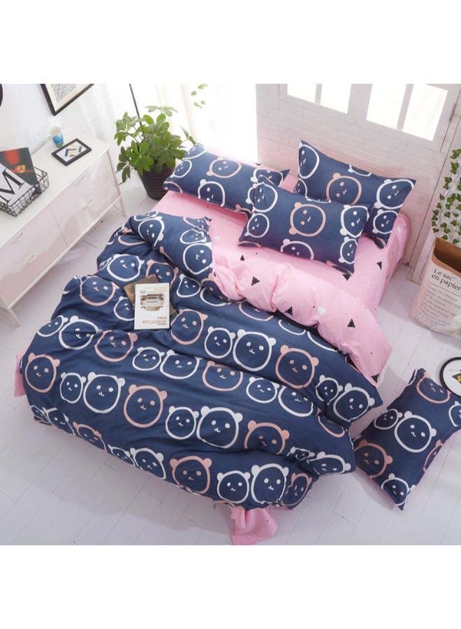 NIBEMINENT 4-Piece Jacquard Duvet Cover Set Polyester Pink/Purple Single - Image 2