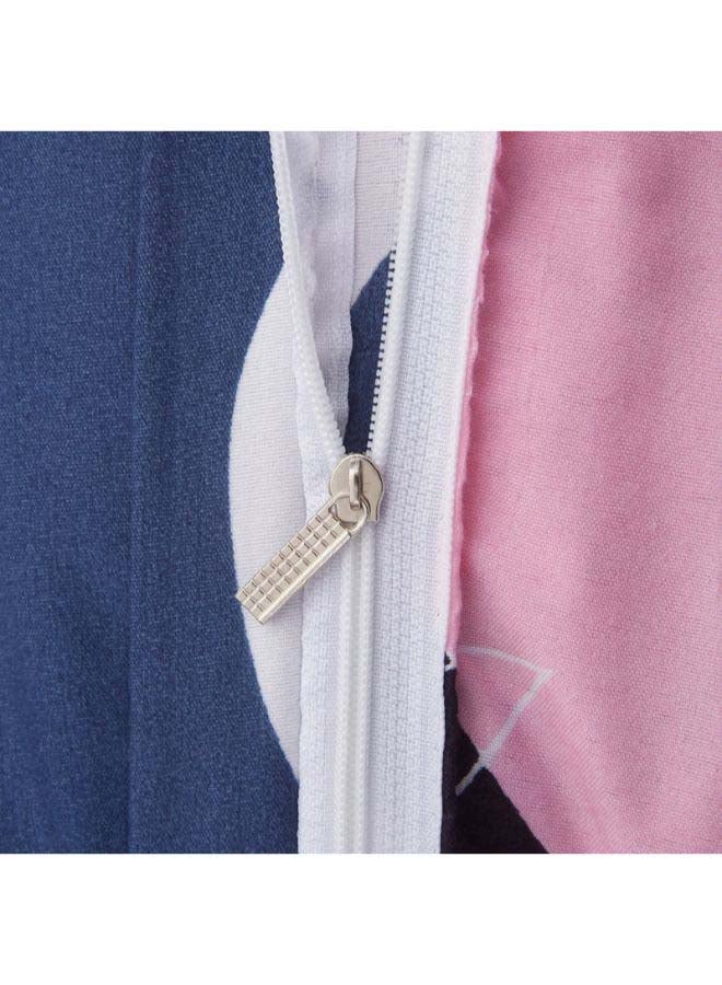 NIBEMINENT 4-Piece Jacquard Duvet Cover Set Polyester Pink/Purple Single - Image 5