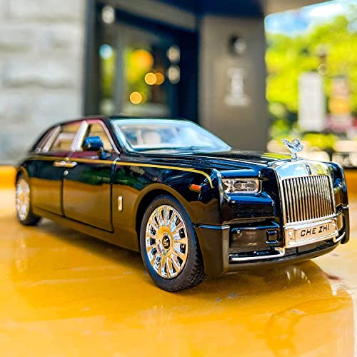 PLUSPOINT 1:32 Scale Rolls Royac Phantom Car Pull Back Vehicles Diecast Exclusive Zinc Alloy Metal Toy Model Car with Openable Door and Sound Light Gifts Toys for Kids Toddlers - Image 5