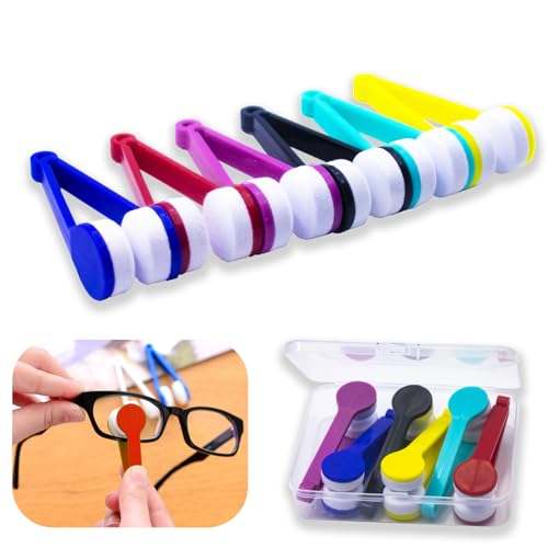 NCGDPZY 6-Pack Mini Microfiber Eyeglass & Sunglasses Cleaner Tool - Multi-Color, Tweezer Design, Eco-Friendly ABS, Portable with Hanging Hole, Perfect for Eyeglasses, Reading Glasses, and Sunglasses. - Image 1