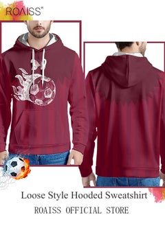 roaiss Men's Hoodie And National Brand Printed Crewneck Cotton Sweatshirt Unisex Hooded Casual Work Wear Sportswear  - Image 1