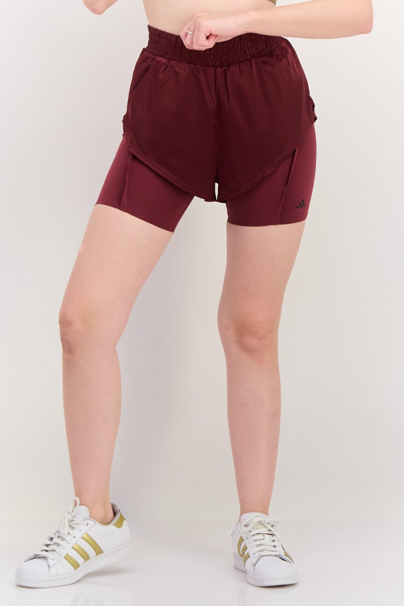 Adidas Women Sportswear Fit Training Shorts, Maroon  - Image 1