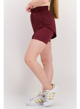Adidas Women Sportswear Fit Training Shorts, Maroon  - Image 2