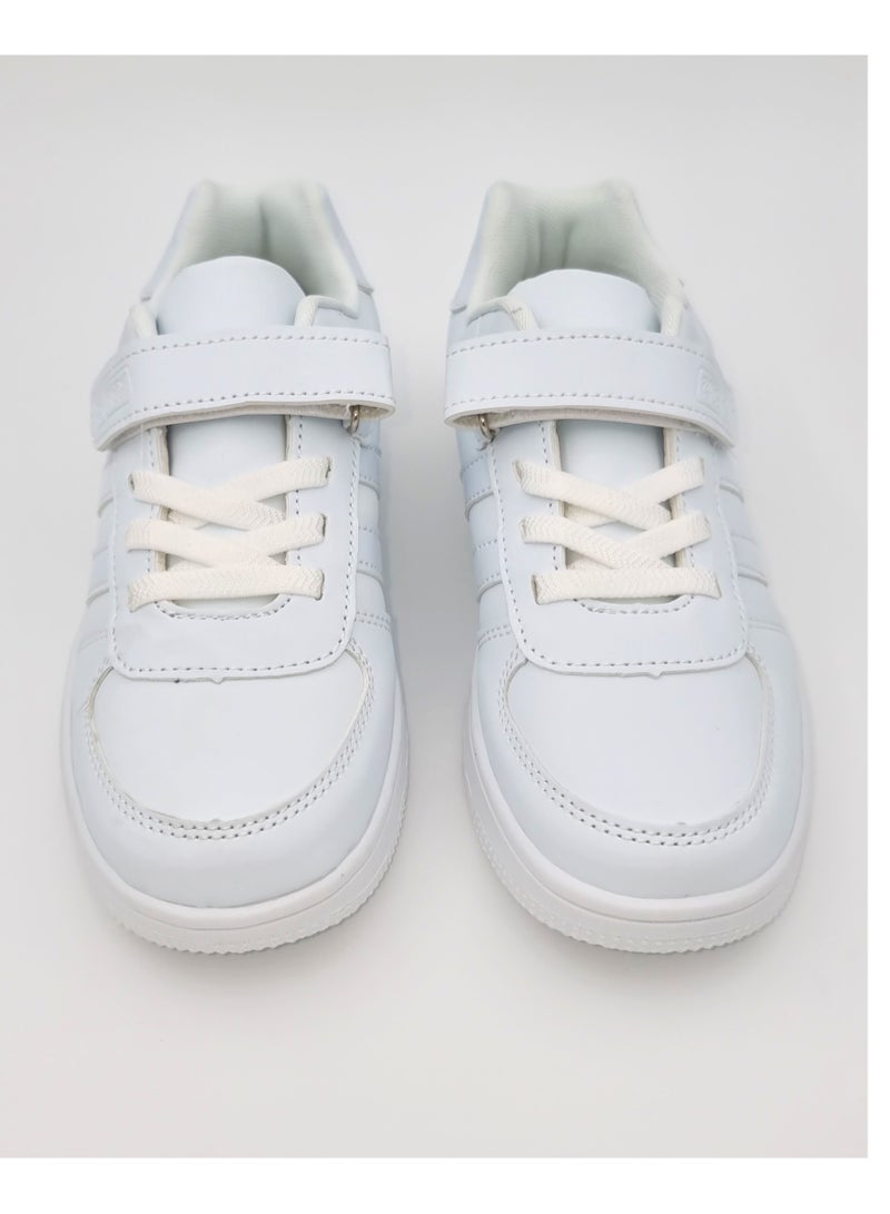 White Kids' Sneakers - Practical and Stylish Design - Image 2