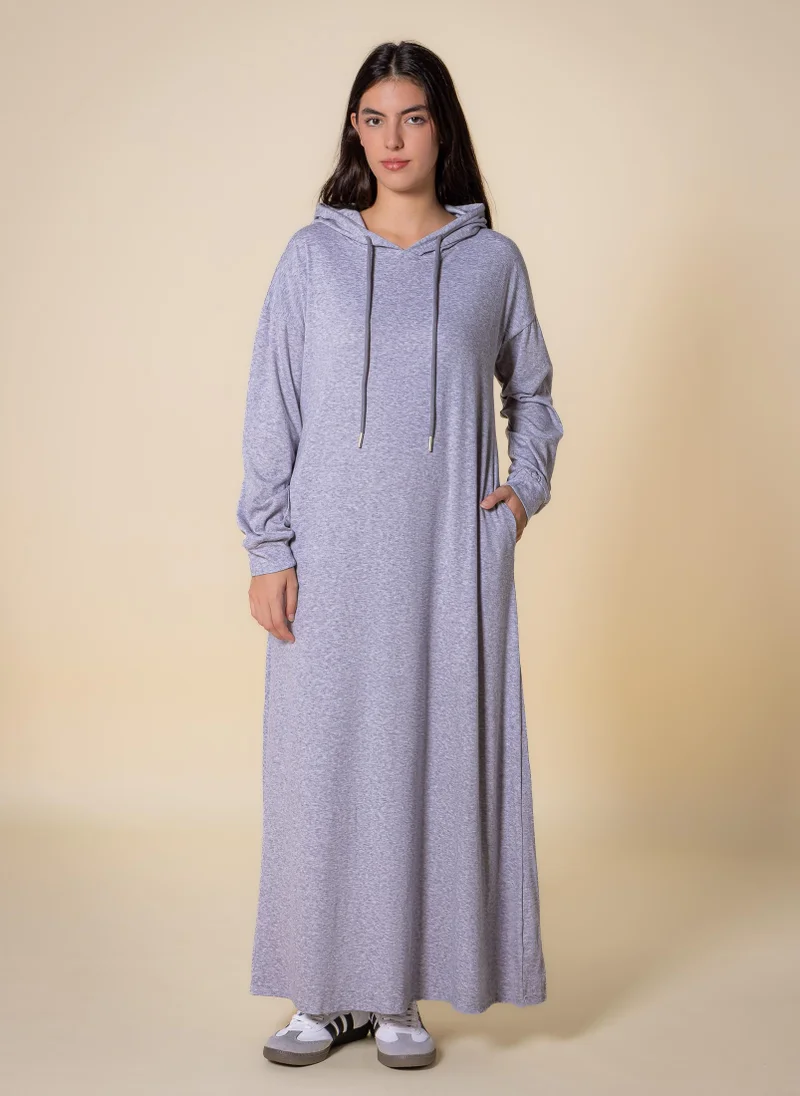 SHAPES LADIES LONG DRESS WITH HOODIE