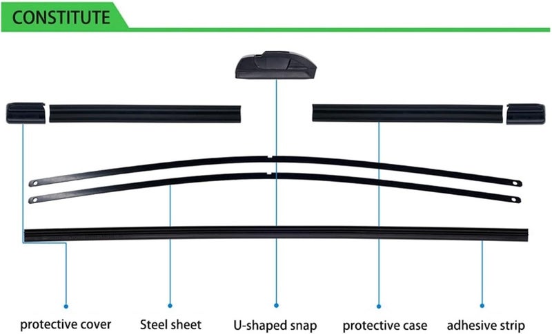 BL MK2 2010-2013 U-Type Soft Rubber Boneless Wiper - 24" & 19" HD Quiet Automotive Wiper Blades - Image 4