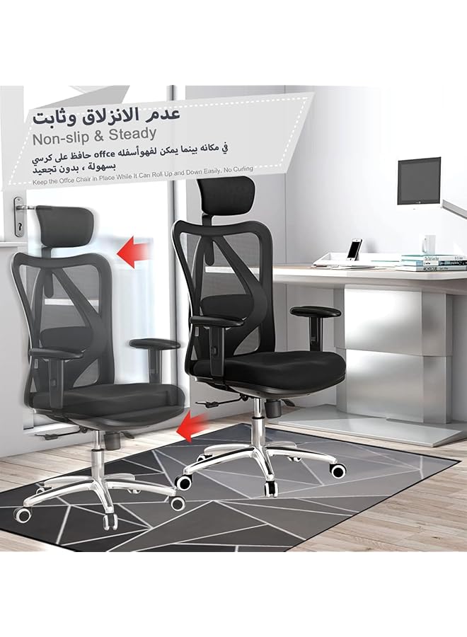 erorex Office Chair Mat Under Desk Chair Mats Large Anti Slip Floor Protector Rug For Hardwood Tile Floor Wear Resistant Computer Chair Mat Heavy Duty Gaming Rolling Chair Carpet For Work Home 140*100Cm - Image 3