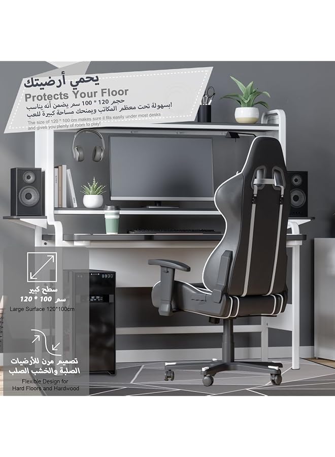 erorex Office Chair Mat Under Desk Chair Mats Large Anti Slip Floor Protector Rug For Hardwood Tile Floor Wear Resistant Computer Chair Mat Heavy Duty Gaming Rolling Chair Carpet For Work Home 140*100Cm - Image 2