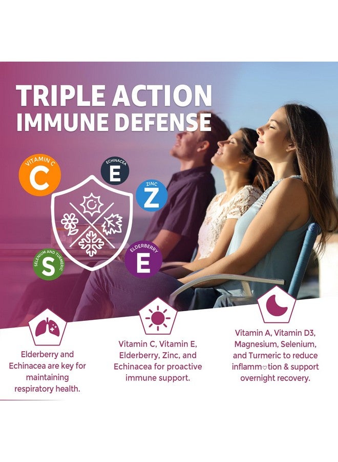 EnvyCure Vitamin C D3 Zinc Gummies for Adults w/Echinacea, Elderberry, Selenium, Magnesium，Vitamin D3 5000IU, Daily Immunity Booster Multivitamin Gummies, for Immunity Antioxidant Bone Energy，Vegan 2 Pack - Image 4